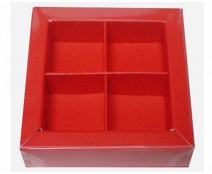 Windowbox 66x66x19mm 4 division strawberry 